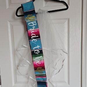 Colorful Bride to Be Sash with Veil
